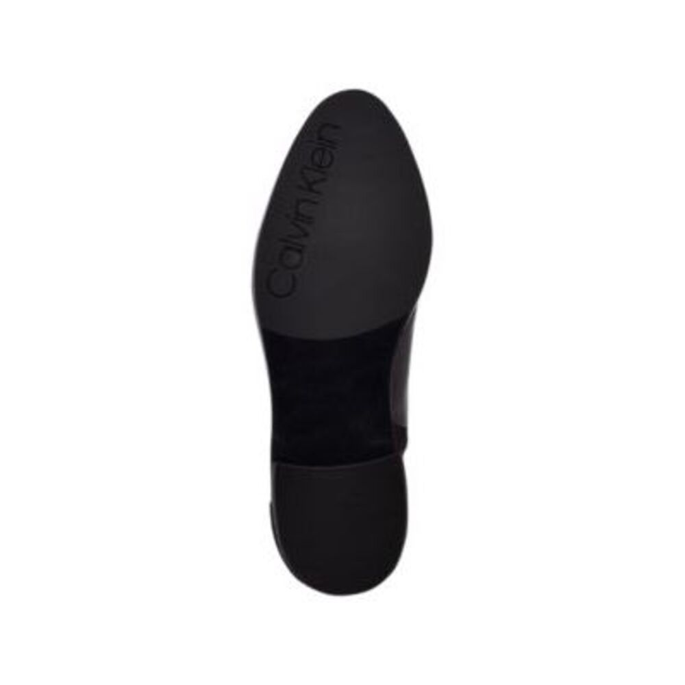 CALVIN KLEIN Womens Black Deedee Toe Block Heel Leather Heeled Boots 5 M - Picture 4 of 4